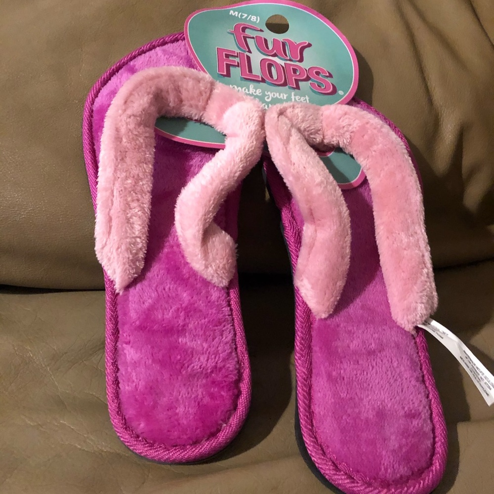 Purple and Pink Fur Flops